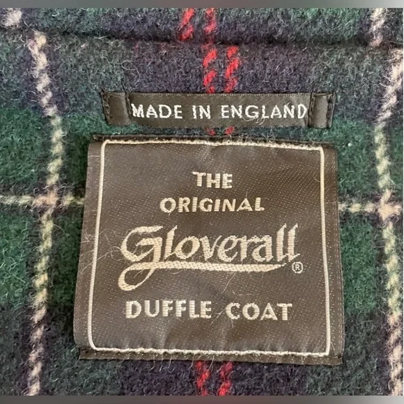 Men’s L/XL 44 EU 54 GLOVERALL Navy Blue Hooded Wool The Original Duffle Coat